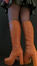TamyStarly - CBT Cock Crush Trample in Brown Knee High Boots - VERTICAL