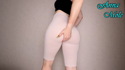 AnnaMole - Spanked Her Round Perfect Ass In Yoga Shorts