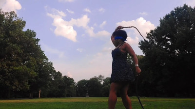 LadyWithTheWhips - LadyWithTheWhips Blindfolded Bullwhip Practice
