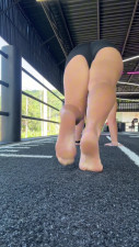 Velvet Arch - Barefoot stretch after an intense workout, pure recovery