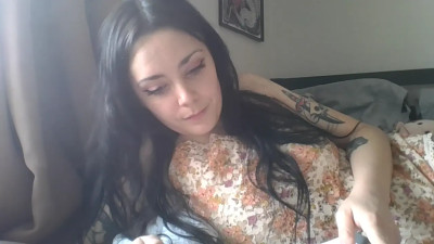 InkAndBone - Silently Reading in bed in Cute Lingerie