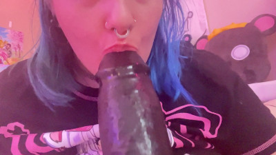 KatTheKunt - Slut tries to fit BBC in mouth