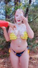 lolaxleda - Lola Leda takes MASSIVE cream pie & gets hosed down