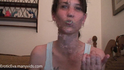 Erotic Eva - blowing bubble gum and smoking