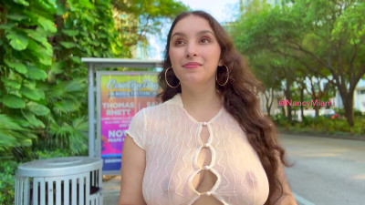 Nancy Miami - Nancy Miami - Wearing a transparent top in Brickell