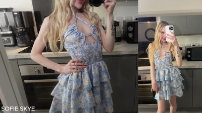 Sofie Skye - Try On - Blue Sundress Minidress - HD