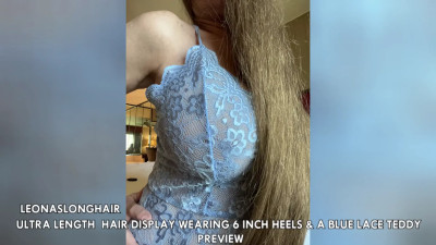 Leonas Lair - Ultra Length Hair Display Wearing 6 Inch Heels