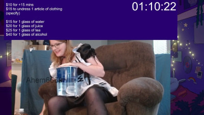 ahem6669 - Omorashi Maid Livestream Pee holding and wetting