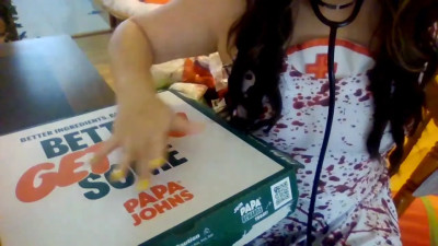 saralovedoll - Papa John's Jack-O-Lantern Pizza Review