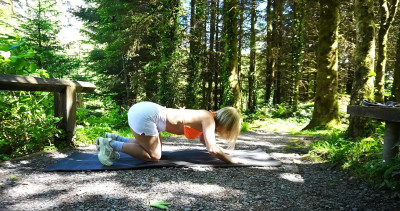 LadyinFirst - Wild stretch session deep in the woods