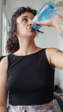 PromiscuousKali - Drinking to make a pee fetish video :P