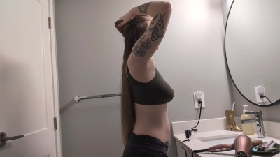 bbjademoon - Long hair blow dry, and makeup