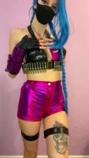 Dara Amber - Jinx Cosplay Striptease and JOI