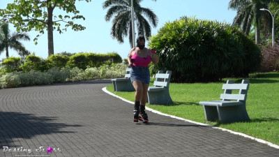 DestinyStarr - Bra Problems In Slowmo On My Jump Boots