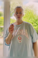Ali Topaz - Curvy British blonde smoking in PJs By BackDoor - pics & vid