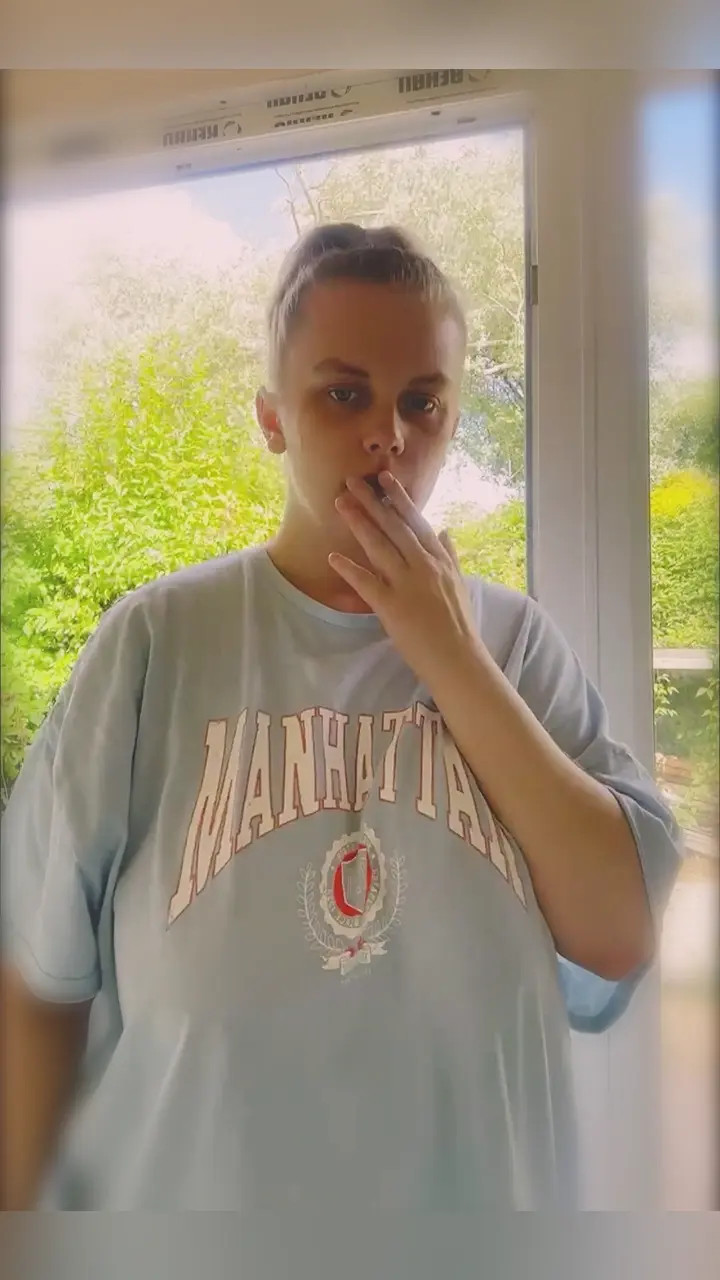 Exclusive Leak: Ali Topaz - Curvy Blonde Smoking In PJs By Back Door - Stream in FullHD | Hotleakxxx.com
