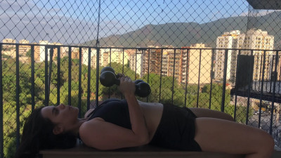 Sabrina Kat - Arm Day - Exercise with me in the balcony