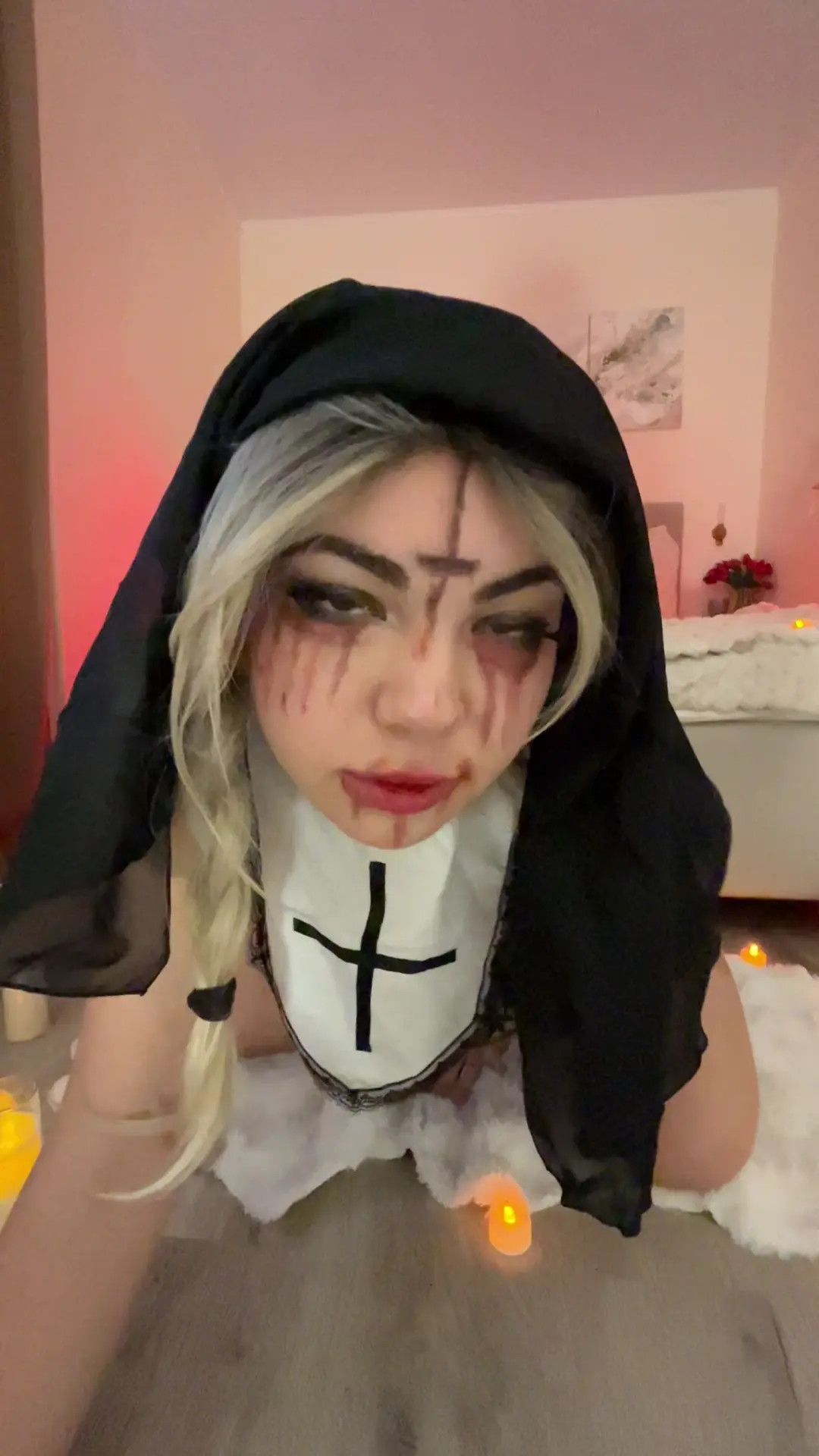 Exclusive Leak: Luna1Sky - My Halloween costume. A scary but very beautiful nun - Stream in FullHD | Hotleakxxx.com