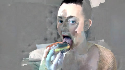 Raven Noir - Indulging and Eating A Creme Filled Donut