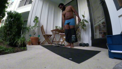 Javarius - Doing Pushups On A Yoga Mat In My Underwear