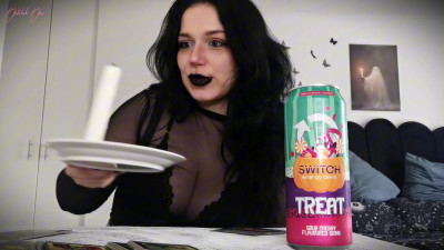 Delilah Dee - Burping Goth Girl in Latex  Sour Cherry Fizz & Big Burps