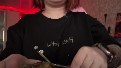 Dani_RedheaDevil - ASMR Eating tuna pate from mistress