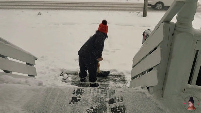 LusciousRed - SFW Shoveling Snow