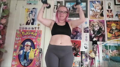 WeresMyWolf - Arm Day with Zoey - My Workout with Dumbbells