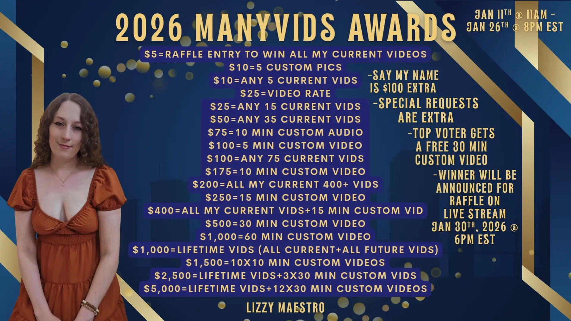 Exclusive Leak: Lizzy Maestro - 2026 ManyVids Awards Contest Flyer - Stream in FullHD | Hotleakxxx.com