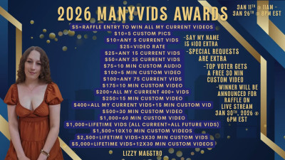 Lizzy Maestro - 2026 ManyVids Awards Contest Flyer