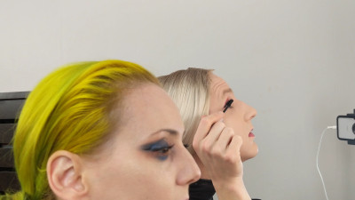 BaileyWilde - Crossdresser and Woman Putting on Mascara