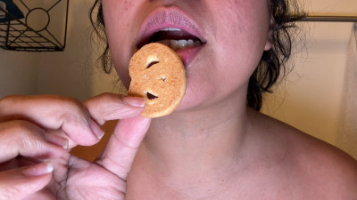 Lustfulglance - Lust Licking & Biting Cookies with Pouty Lip Close Up Tease