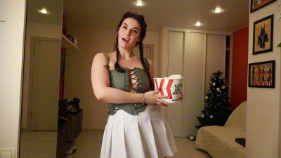 Roni_Tailed - Daddy's girl in a corset is having chicken dinner
