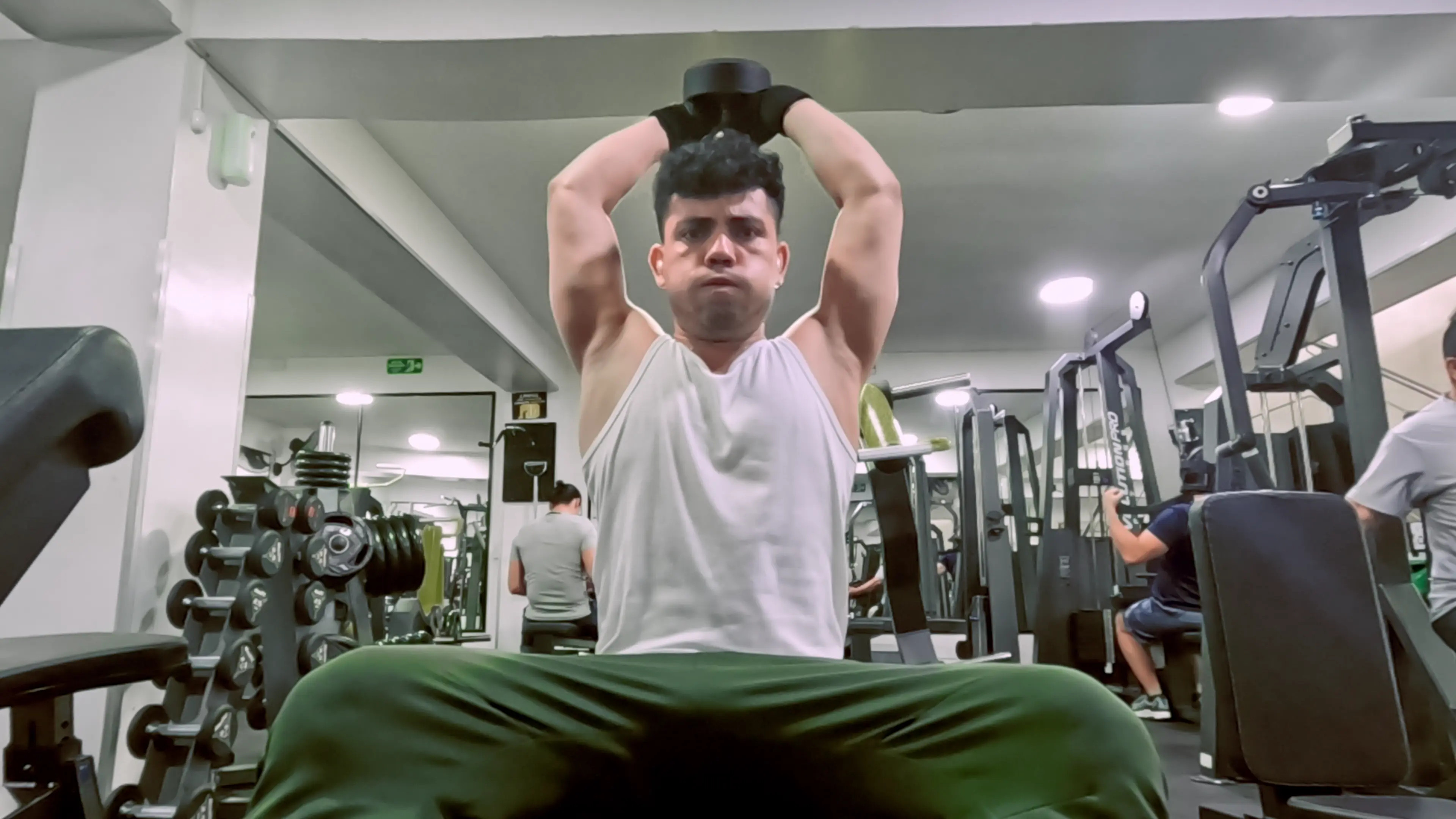 Exclusive Leak: Elchicoveryhorny - Dumbbell Triceps Extension - Gym - Stream in FullHD | Hotleakxxx.com