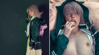 Lil cosplay slut - Chiaki Nanami Cosplay - Danganronpa - Promo Video