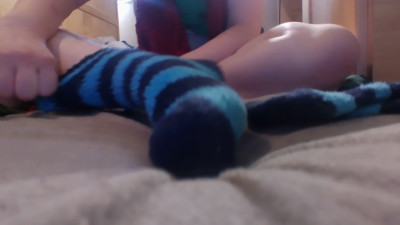 terrigreen - 7-27-25 Fuzzy socks posing