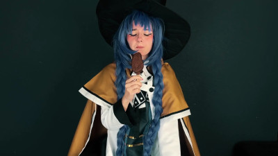 Lil cosplay slut - Roxy Migurdia - Eating Ice Cream - Mushoku Tensei Cosplay