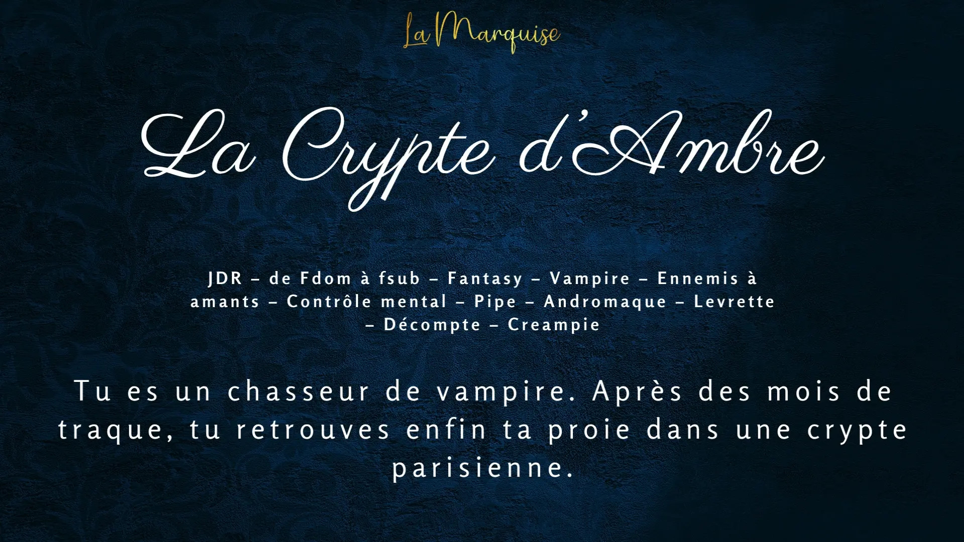 Exclusive Leak: MadameLaMarquise - La Crypte d'Ambre - French audio porn vampire - Stream in FullHD | Hotleakxxx.com