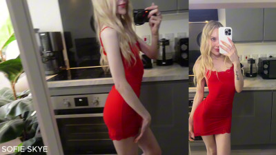 Sofie Skye - Try On - Red Mini Dress - HD