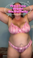 DomesticKate - Pink Striped 2 Tone Bra and Panty Set