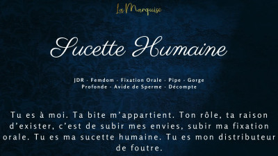 MadameLaMarquise - Sucette Humaine - French audio porn asmr cumplay