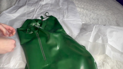 AbbyAddison - Unbox new latex dress and shine up with me
